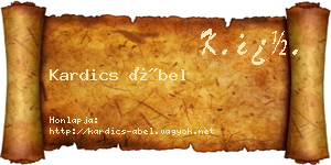 Kardics Ábel névjegykártya